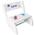 Personalized Rocket White Flip Stool - MyBambino.com