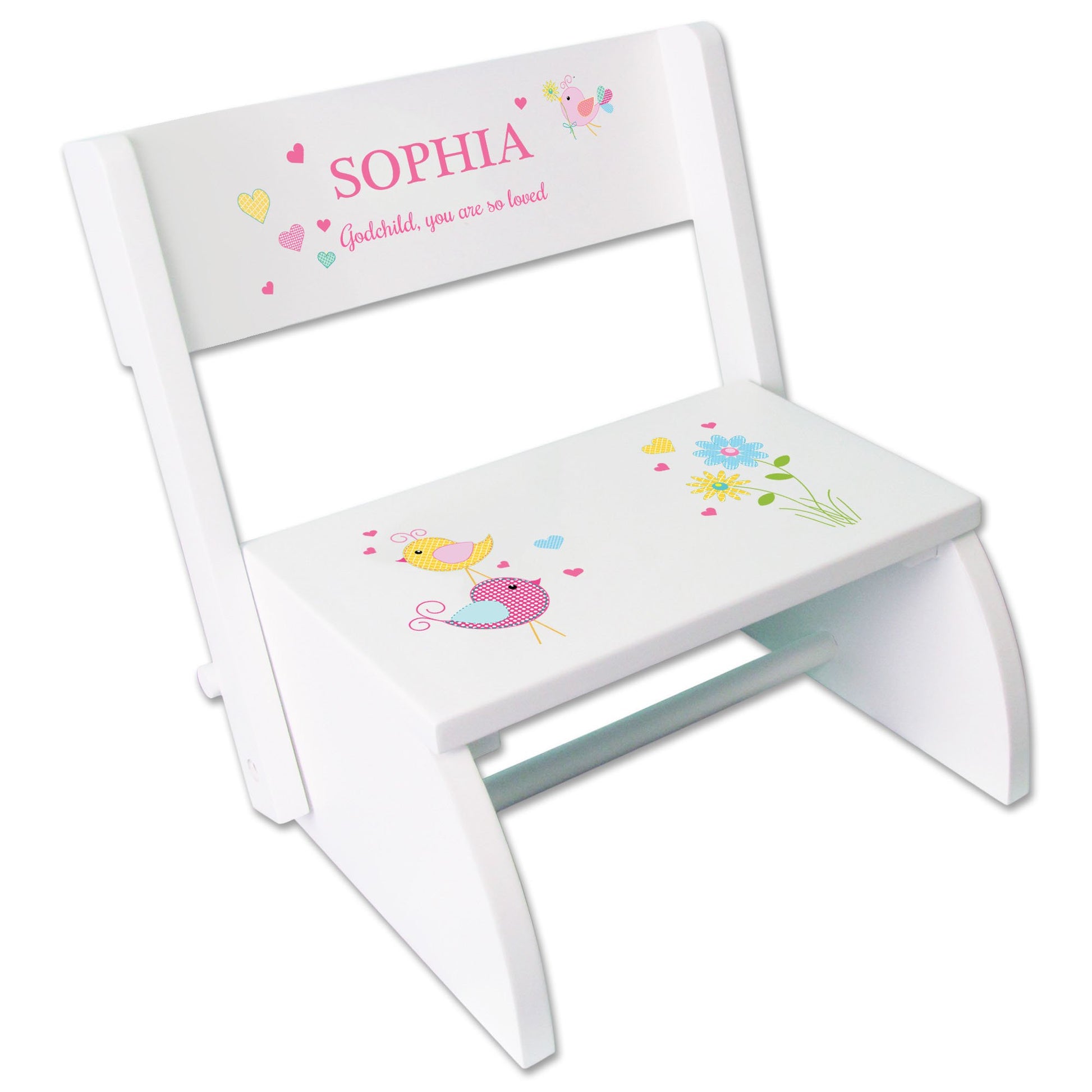Personalized Mermaid White Flip Stool - MyBambino.com