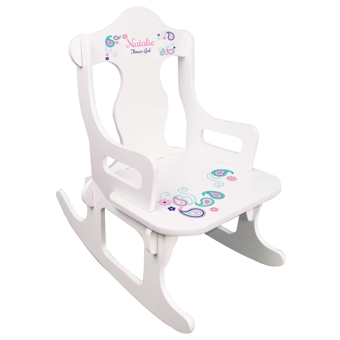 Pink Teal Paisley Puzzle Rocker