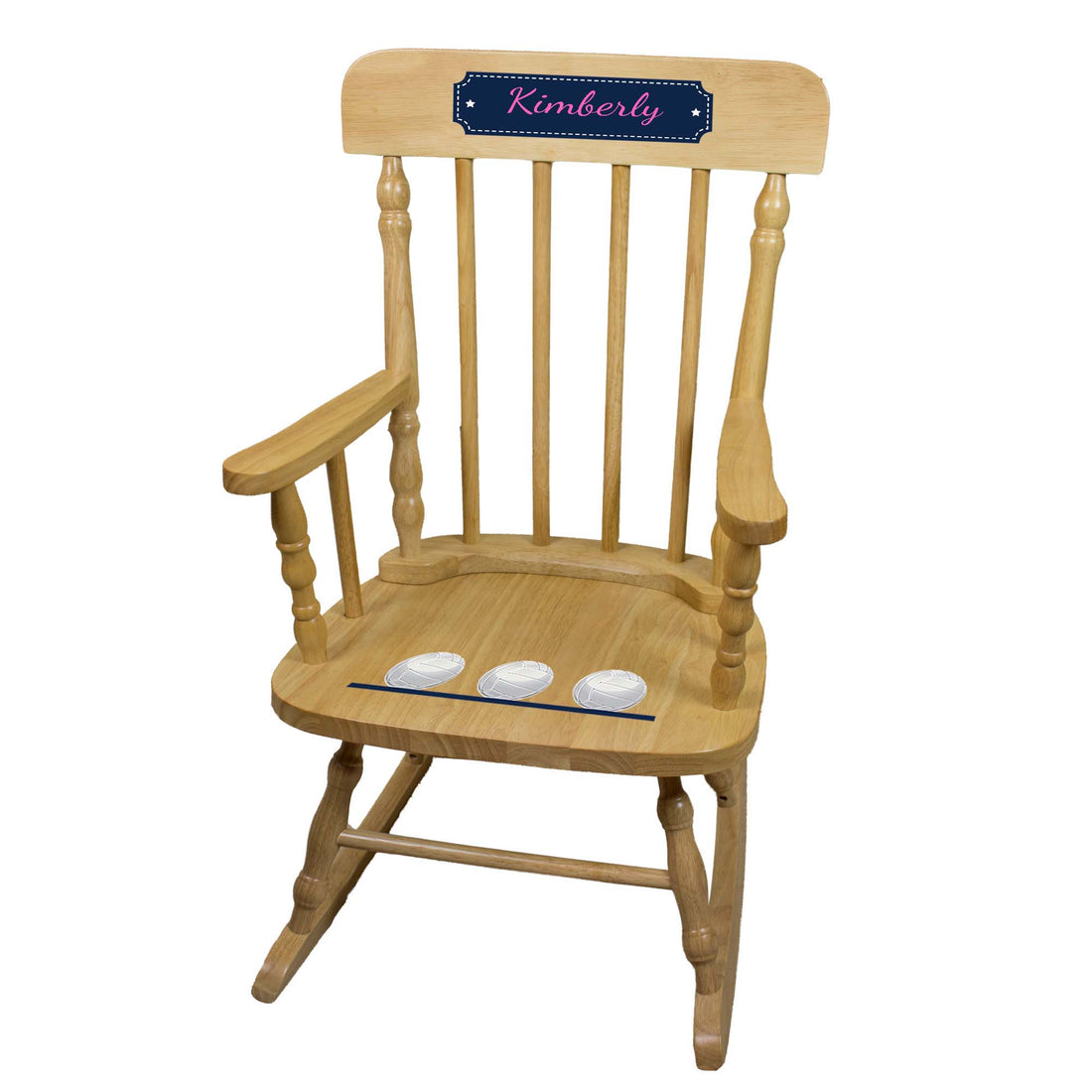 Volleyball Natural Spindle Rocking Chair - MyBambino.com
