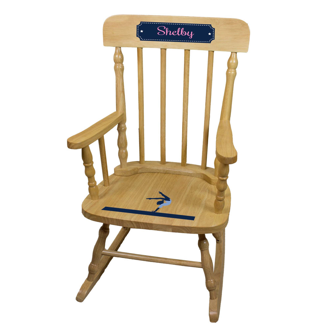 Gymnastics Natural Spindle Rocking Chair