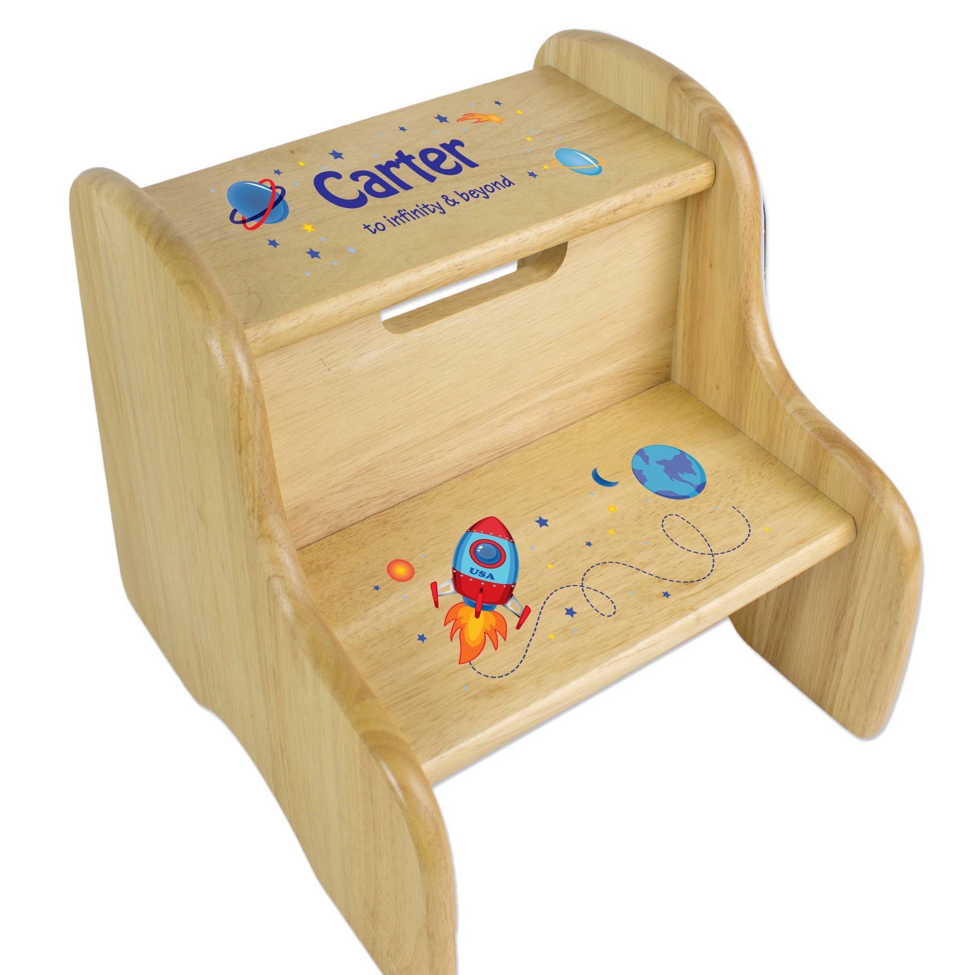Barnyard Natural Wood Two Step Stool - MyBambino.com