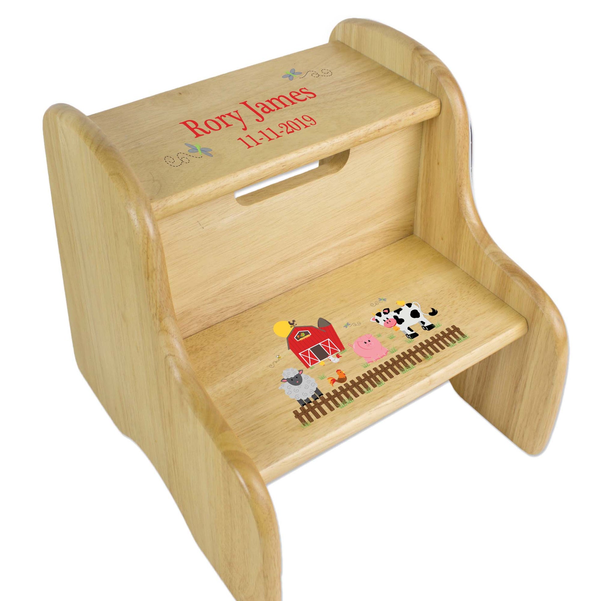 Barnyard Natural Wood Two Step Stool - MyBambino.com