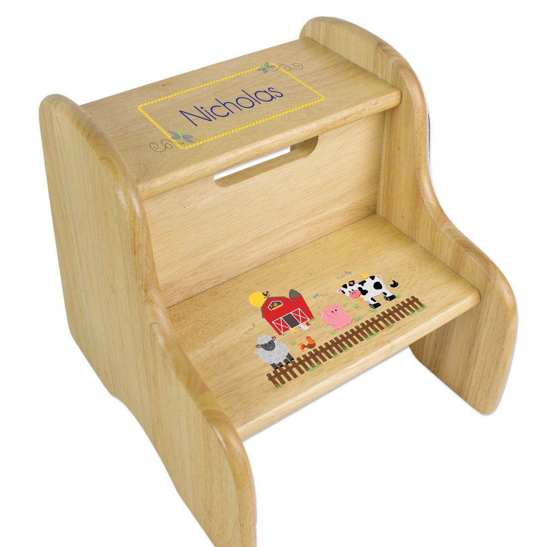 Barnyard Natural Wood Two Step Stool - MyBambino.com