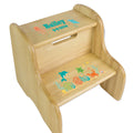 Sea Life Natural Wood Two Step Stool - MyBambino.com