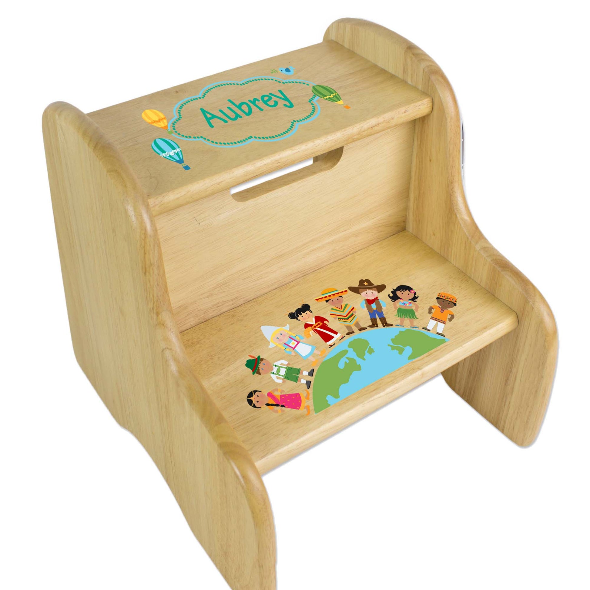 Small World Natural Wood Two Step Stool - MyBambino.com
