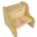 Princess Castle Natural Wood Two Step Stool - MyBambino.com