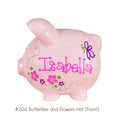 Outlet Hand Painted Pink Piggy Bank - MyBambino.com