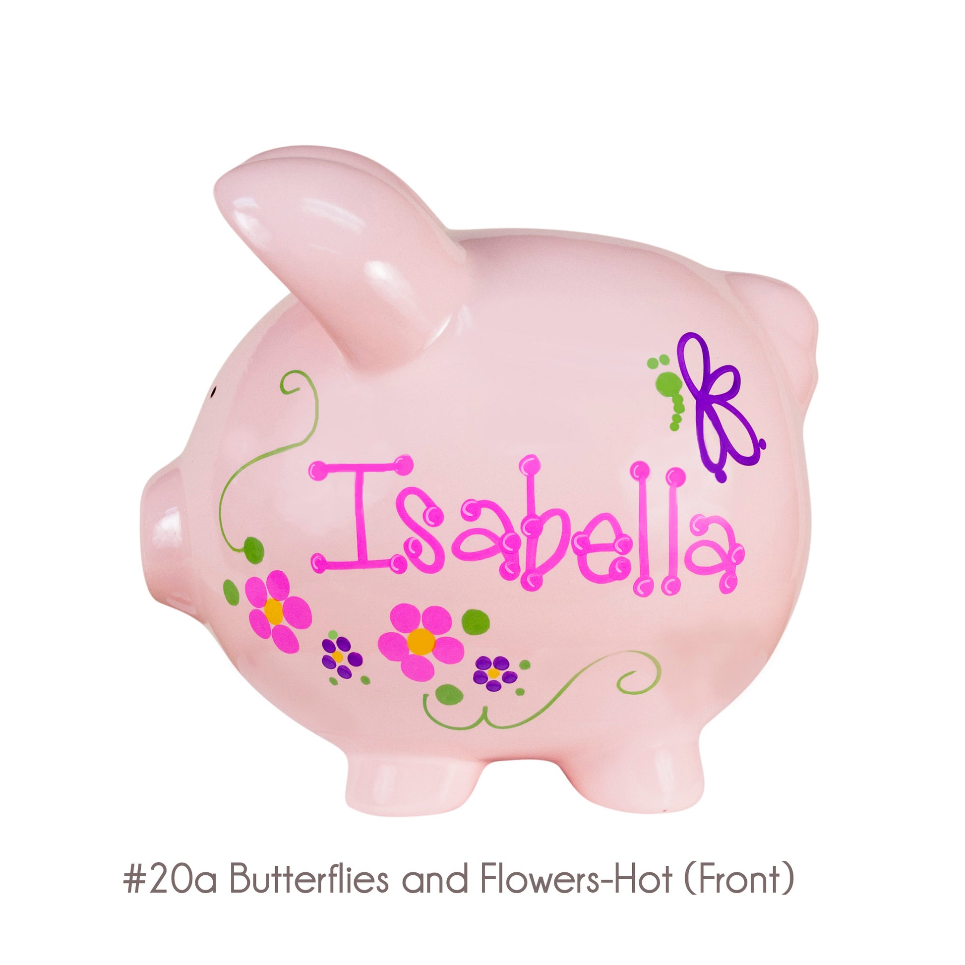 Outlet Hand Painted Pink Piggy Bank - MyBambino.com