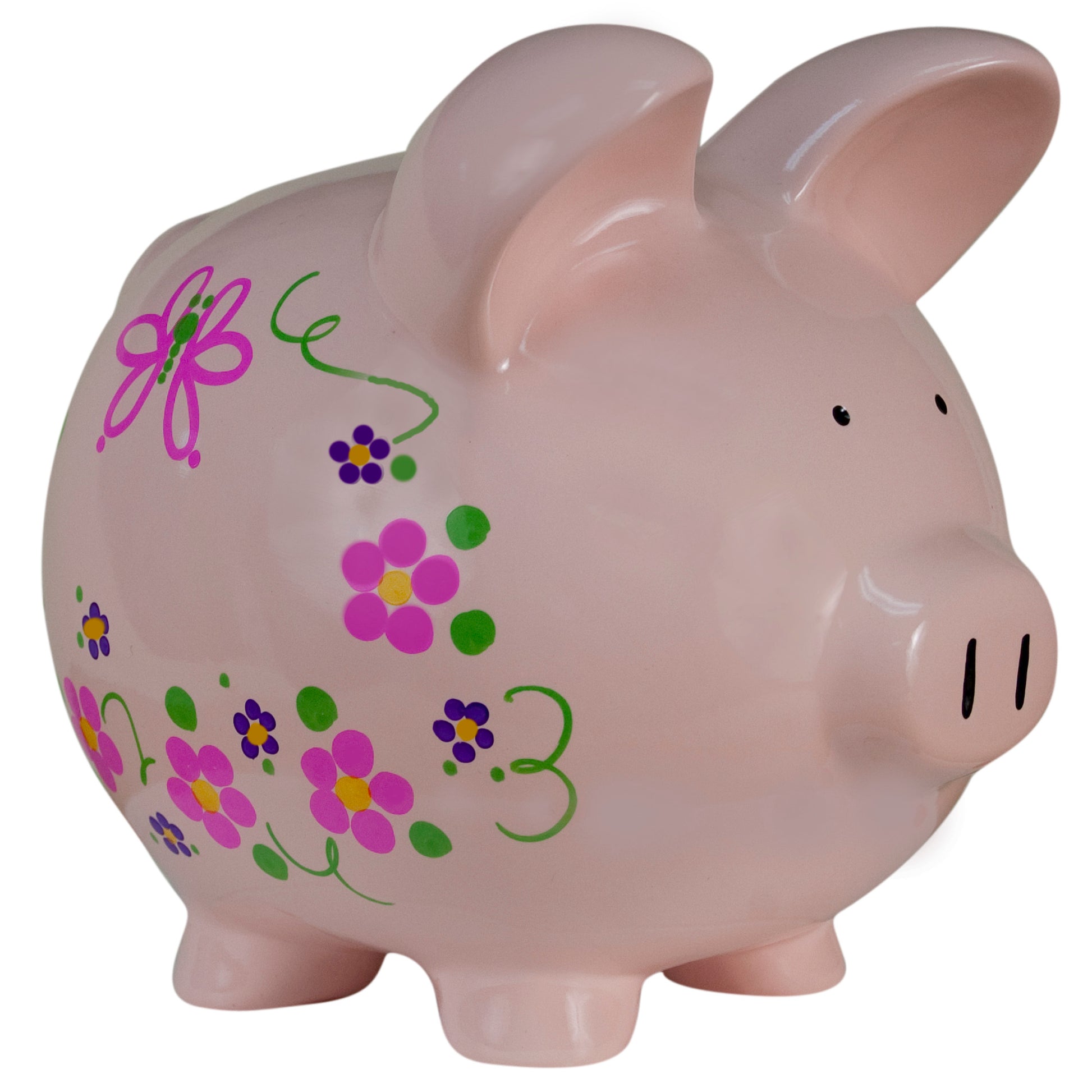 Outlet Hand Painted Pink Piggy Bank - MyBambino.com