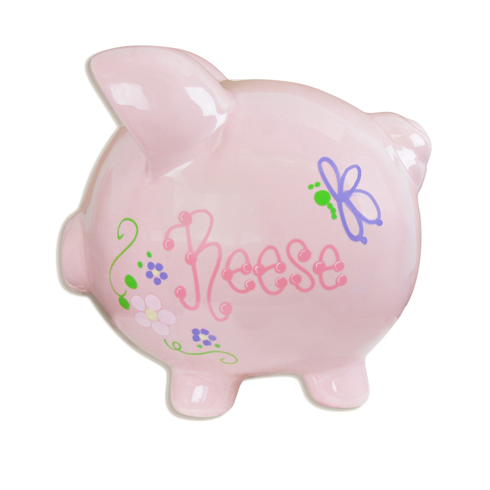 Outlet Hand Painted Pink Piggy Bank - MyBambino.com