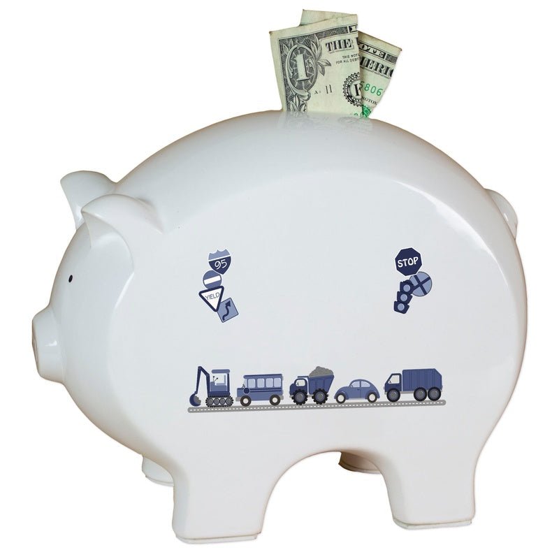 Personalized Transportation Piggy Bank - MyBambino.com