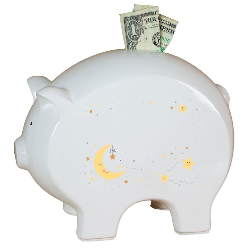 Personalized Celestial Moon Piggy Bank - MyBambino.com