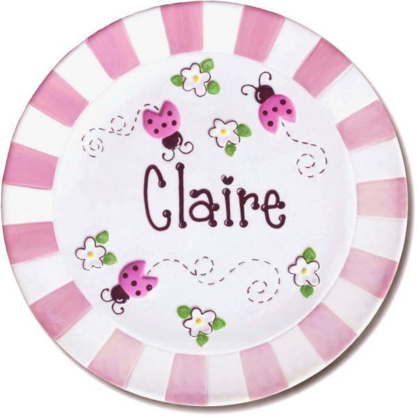 Personalized Ceramic Lady Bug Plate - MyBambino.com