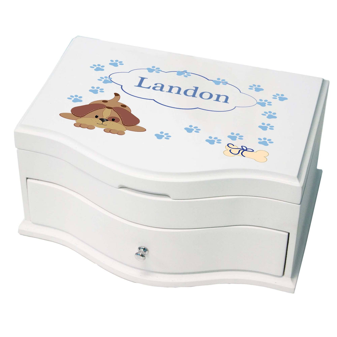 Girl's Princess Jewelry Box - Blue Puppy - MyBambino.com