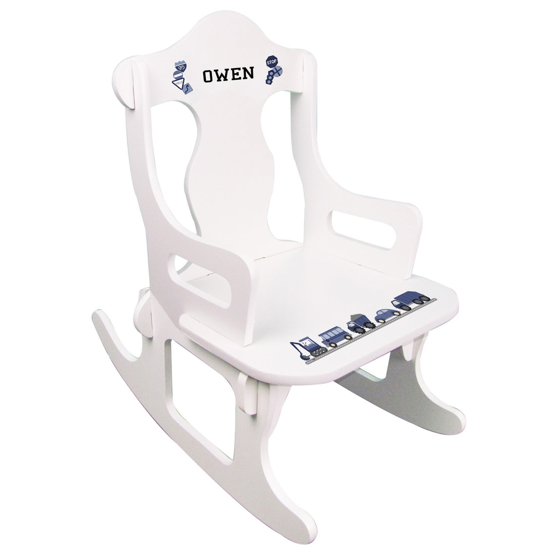 Personalized Transportation Puzzle Rocker