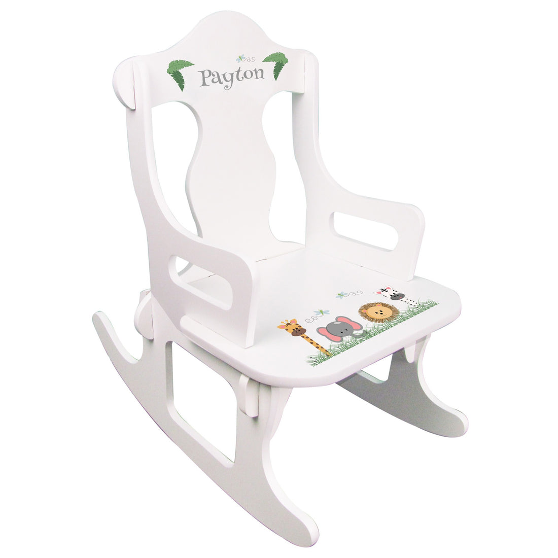 Personalized Child's Jungle Animal Puzzle Rocker - MyBambino.com