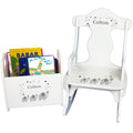 Personalized Gray Elephant Book Caddy And Puzzle Rocker baby gift set