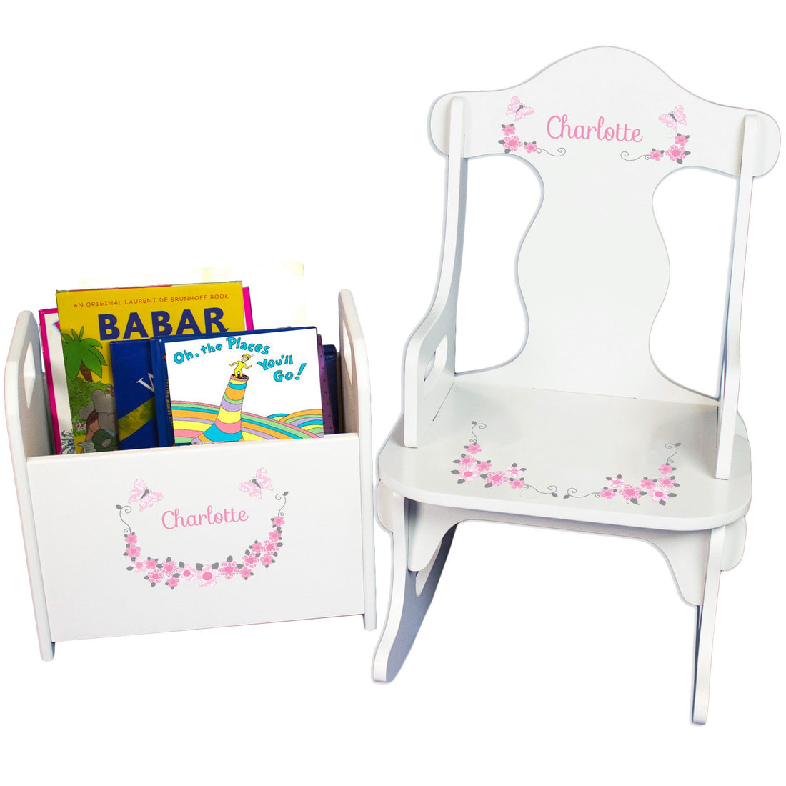 Pink Gray Butterfly Rock and Read - MyBambino.com