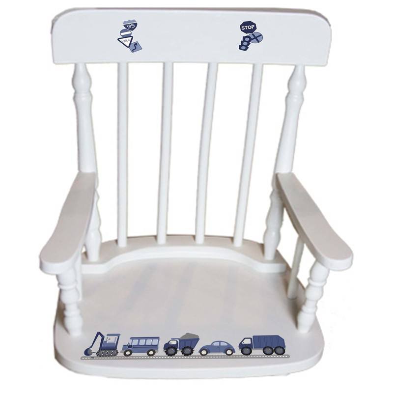Transportation White Spindle Rocking Chair - MyBambino.com