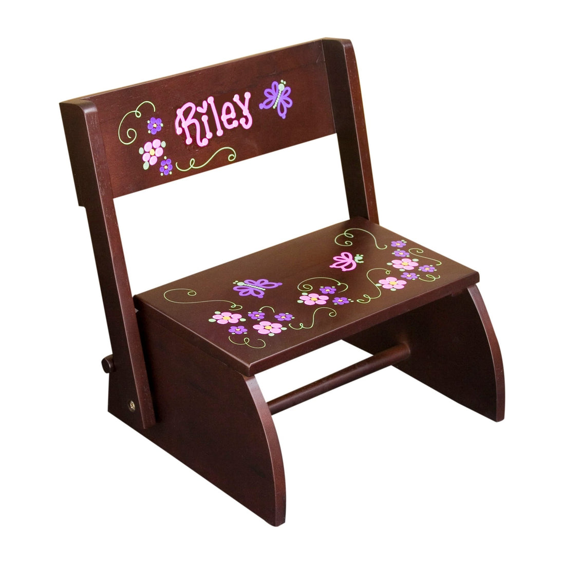 Hand Painted Espresso Flip Stool - MyBambino.com