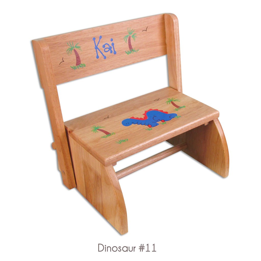 Hand Painted Natural Flip Stool - MyBambino.com