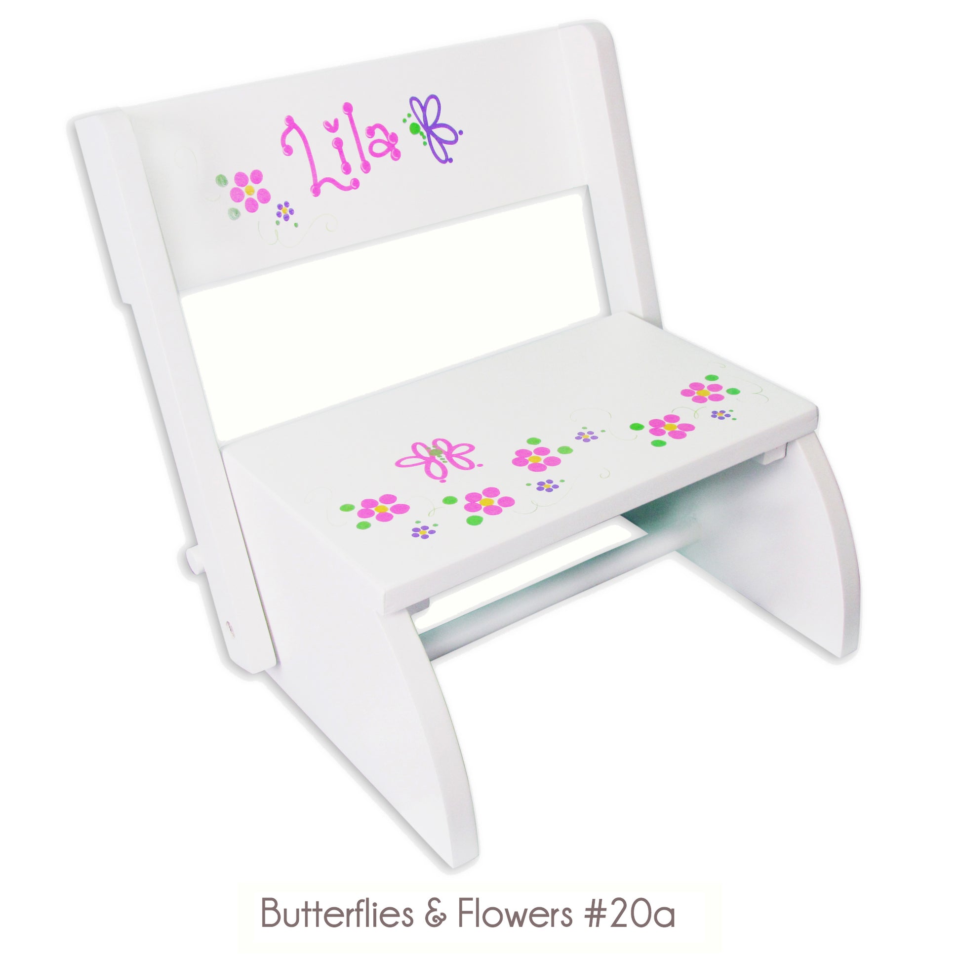 Hand Painted White Flip Stool - MyBambino.com