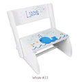Hand Painted White Flip Stool - MyBambino.com