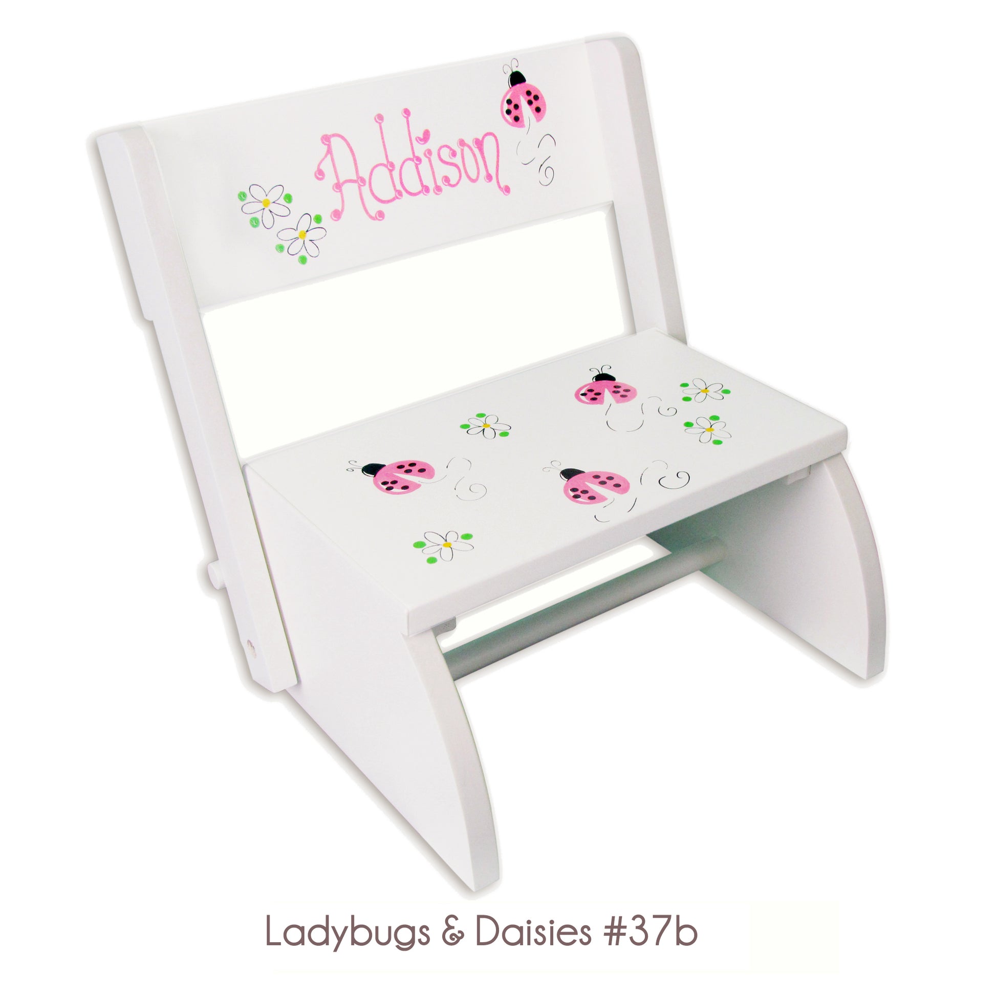 Hand Painted White Flip Stool - MyBambino.com