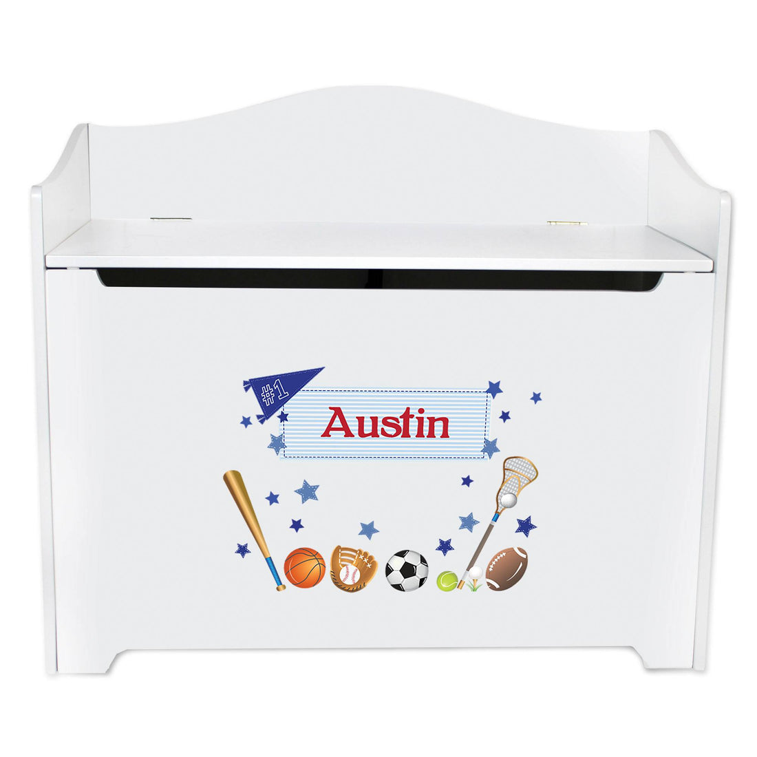 White Toy Box Bench - Sports - MyBambino.com