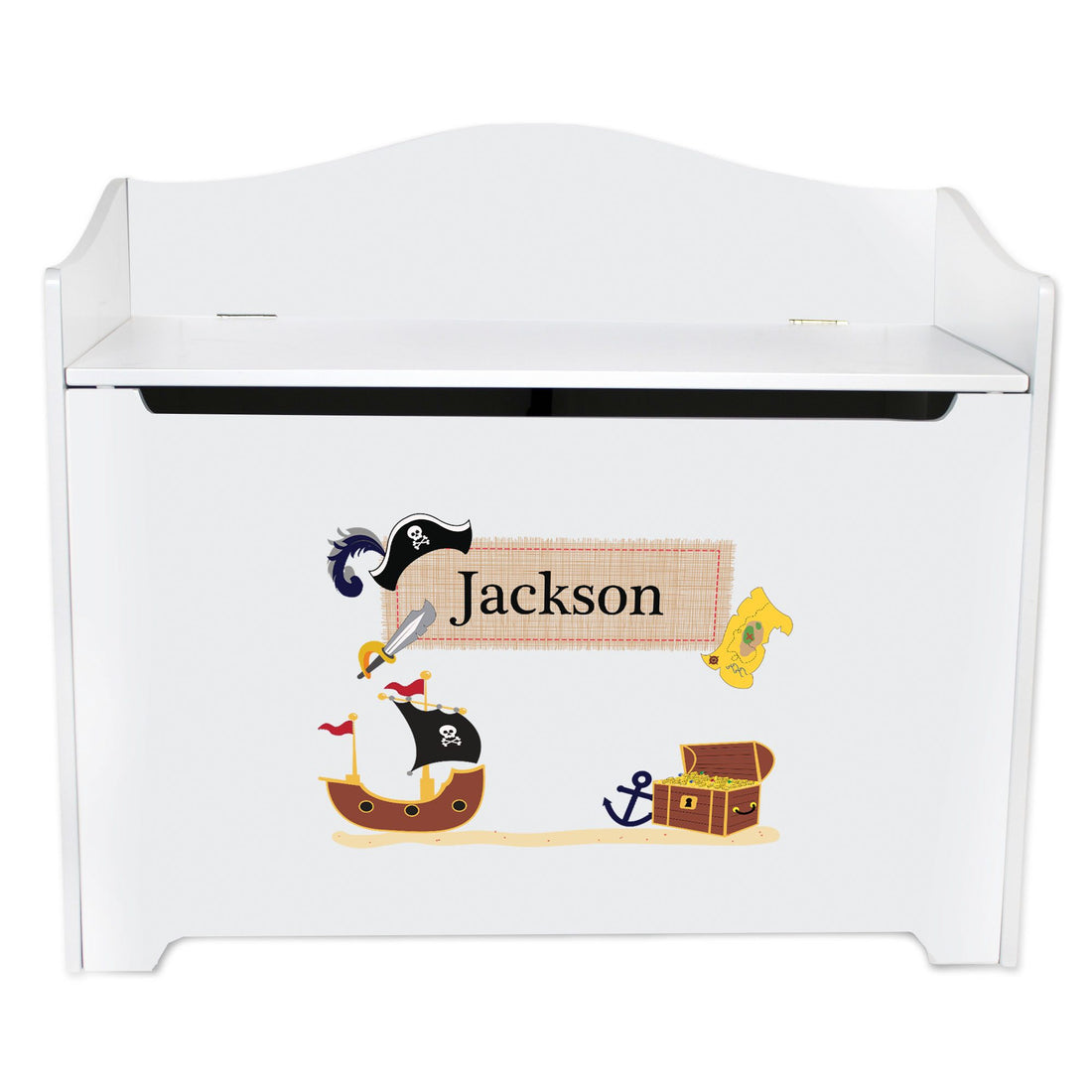 White Toy Box Bench - Pirate - MyBambino.com