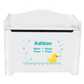 White Toy Box Bench - Rocket - MyBambino.com