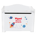 White Toy Box Bench - Rocket - MyBambino.com