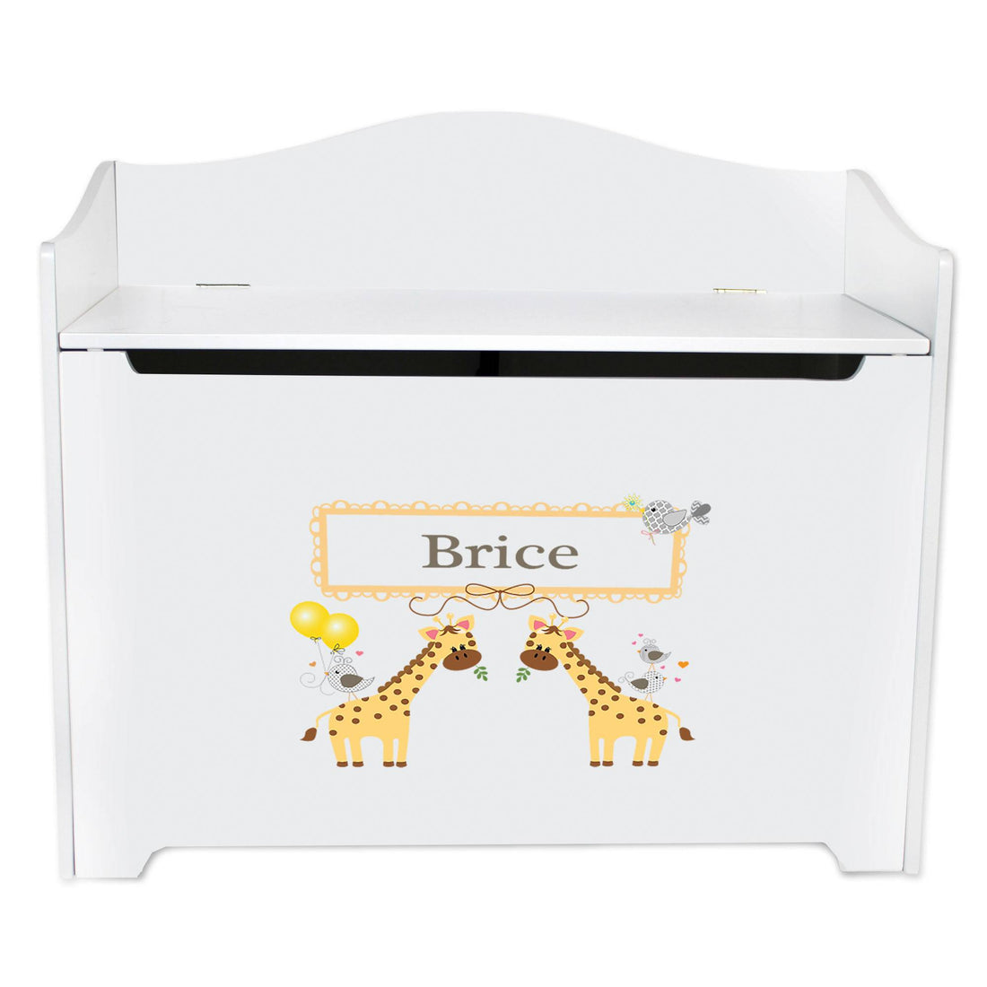 White Toy Box Bench - Giraffe - MyBambino.com