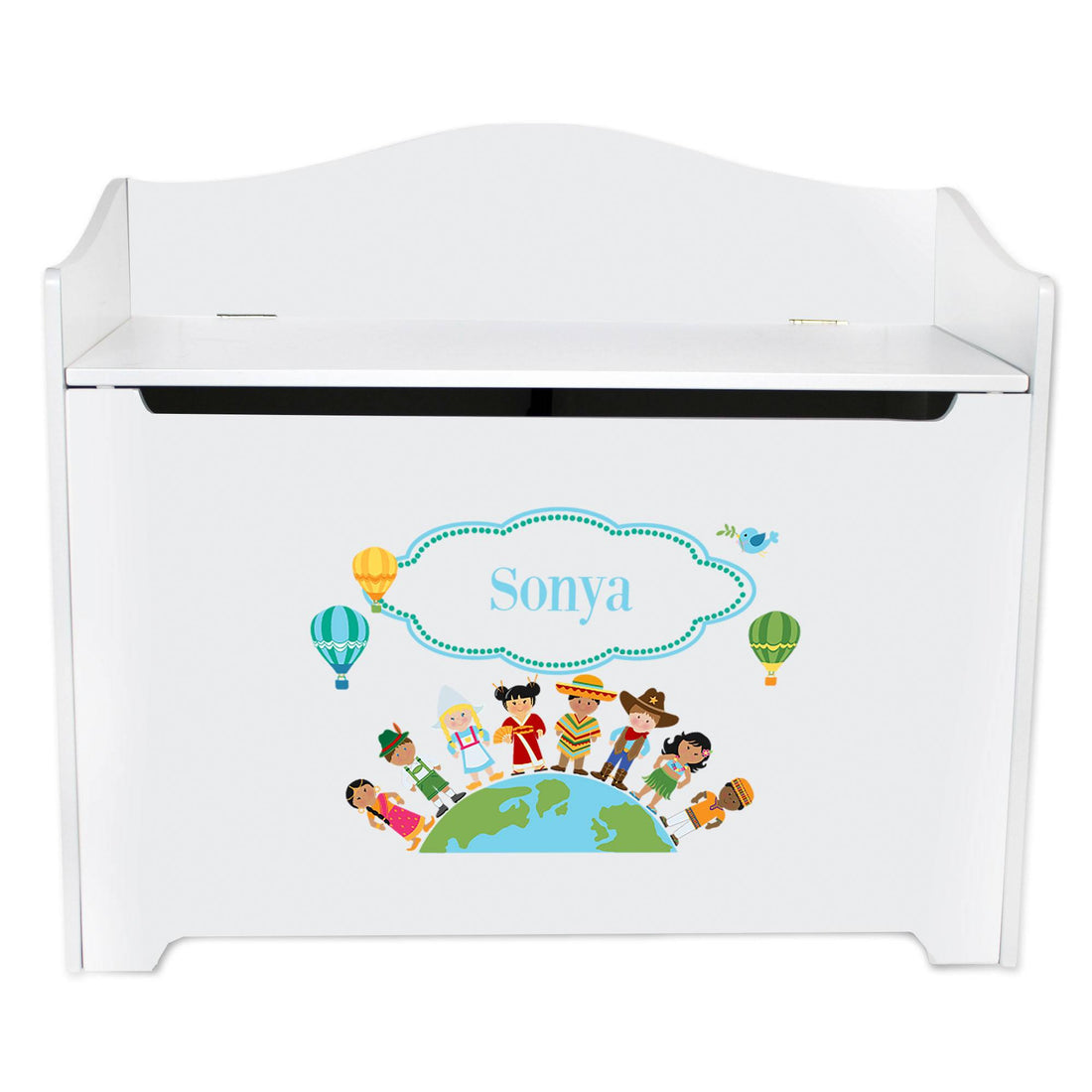 White Toy Box Bench - Small World - MyBambino.com