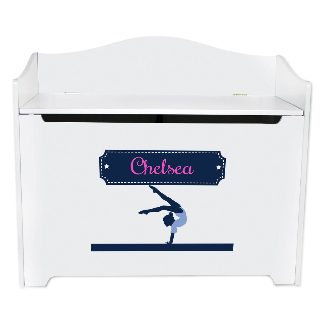 White Toy Box Bench - Gymnastics - MyBambino.com