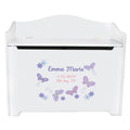 White Toy Box Bench - Butterflies Lavender - MyBambino.com
