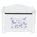 White Toy Box Bench - Butterflies Lavender - MyBambino.com