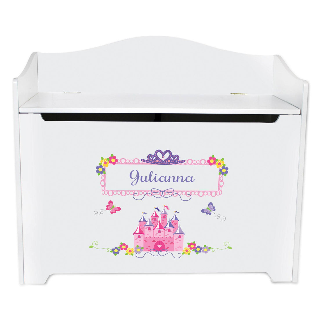 White Toy Box Bench - Princess Castle - MyBambino.com