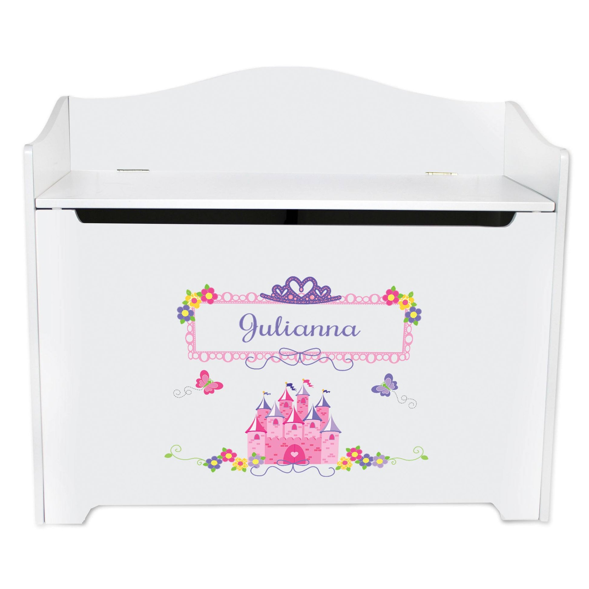 White Toy Box Bench - Princess Castle - MyBambino.com