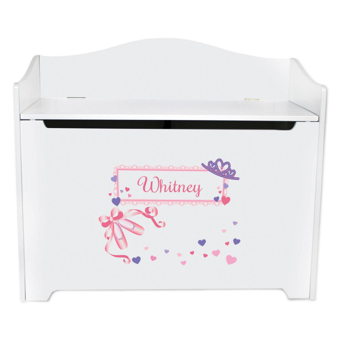 White Toy Box Bench - Ballet Princess - MyBambino.com