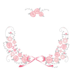 319c Pink Gray Floral Garland
