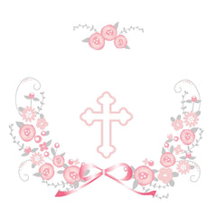 Holy Cross Pink Gray Floral Garland