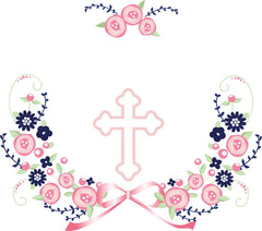 Holy Cross Navy Pink Floral Garland