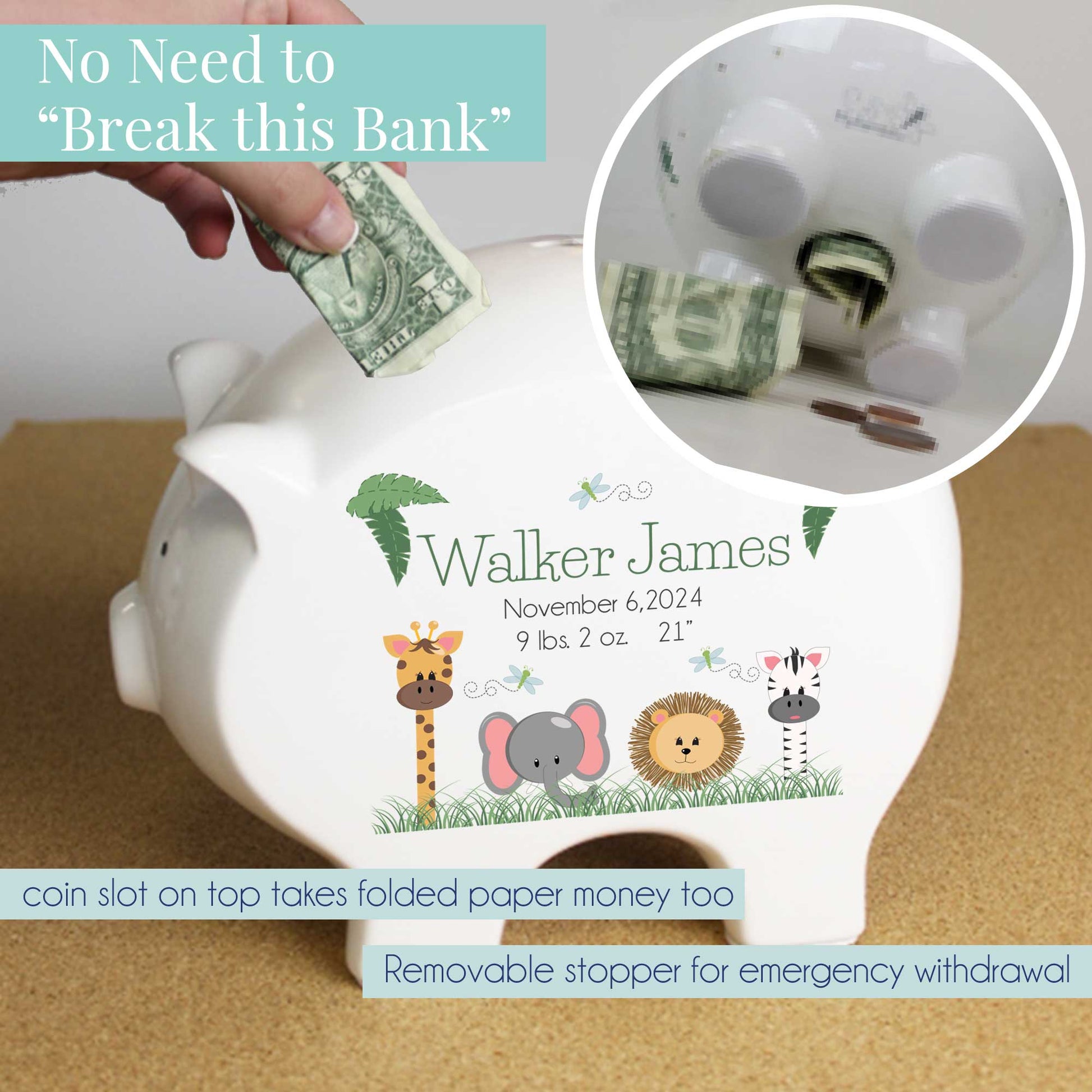 Personalized Piggy Bank - Superhero - MyBambino.com