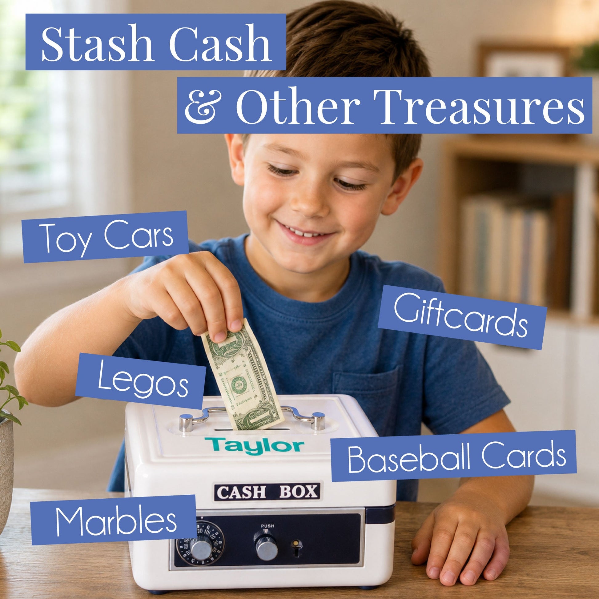 White Cash Box - Green Dinosaur - MyBambino.com