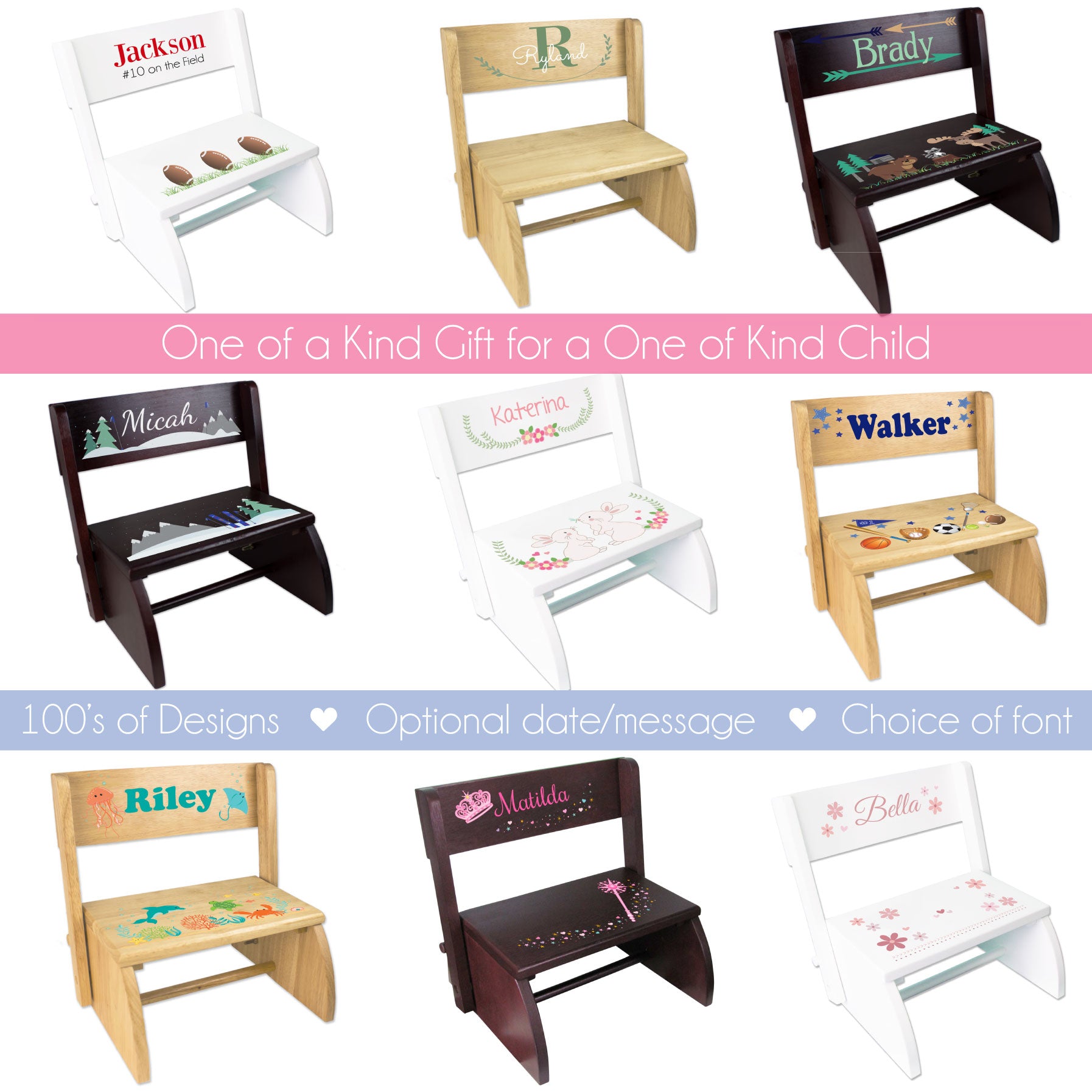 Personalized Child's Flip Stool 2.0 - MyBambino.com