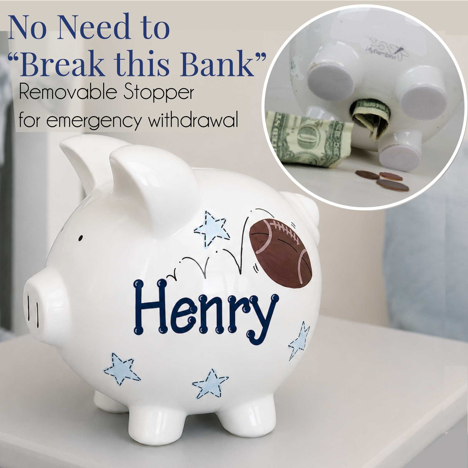 Hand Painted Personalized Classic Dinosaur Piggy Bank - MyBambino.com