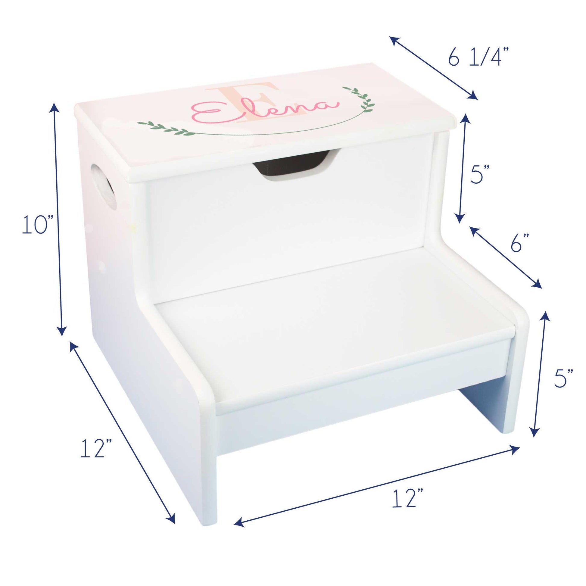 Blue Rock Star White Storage Step Stool - MyBambino.com