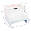 Tennis White Storage Step Stool